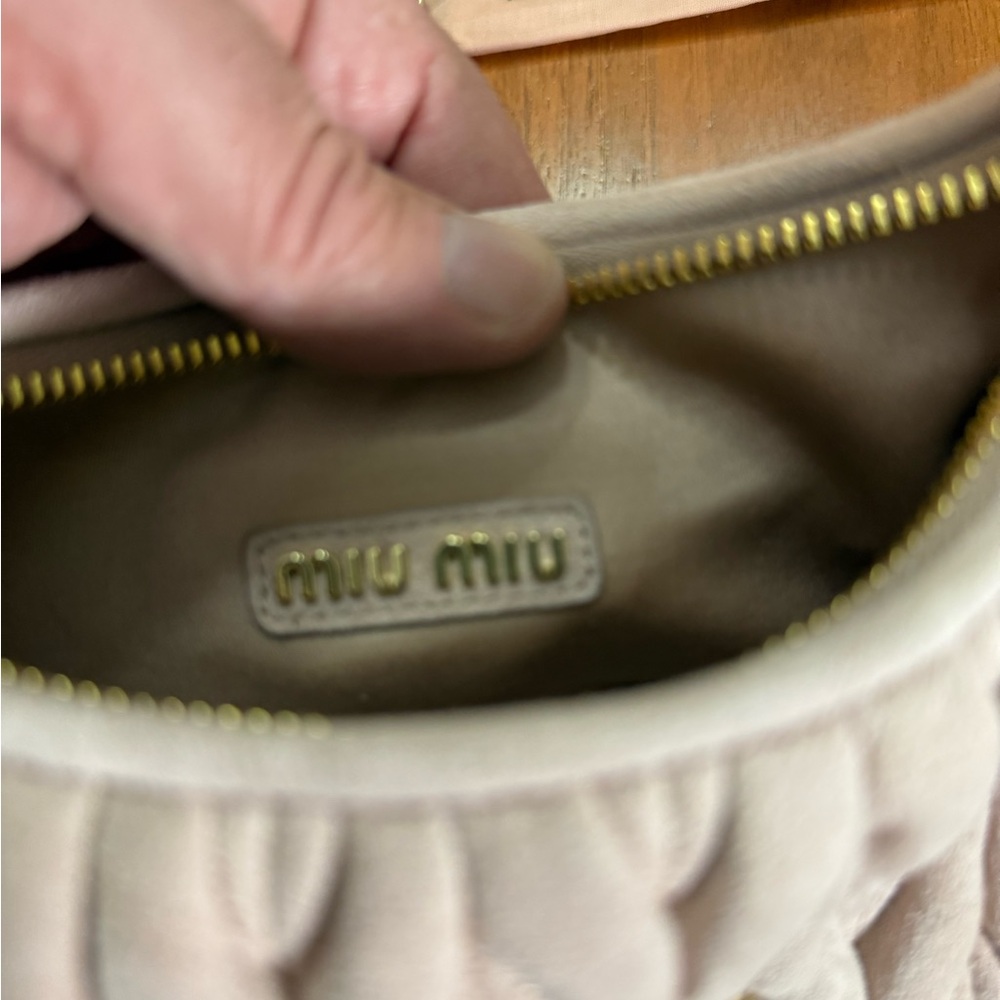 Miu Miu Blush Pink Quilted Shoulder Bag with Gold Hardware - Picture 12 of 16